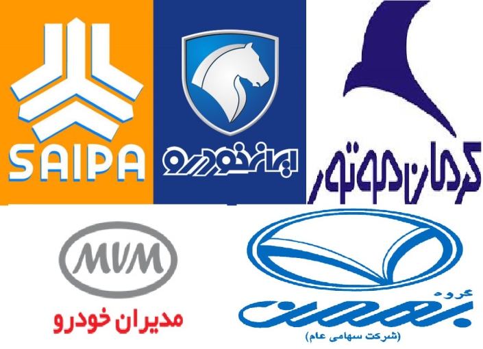وندورلیست شرکت های خودروساز ایرانی